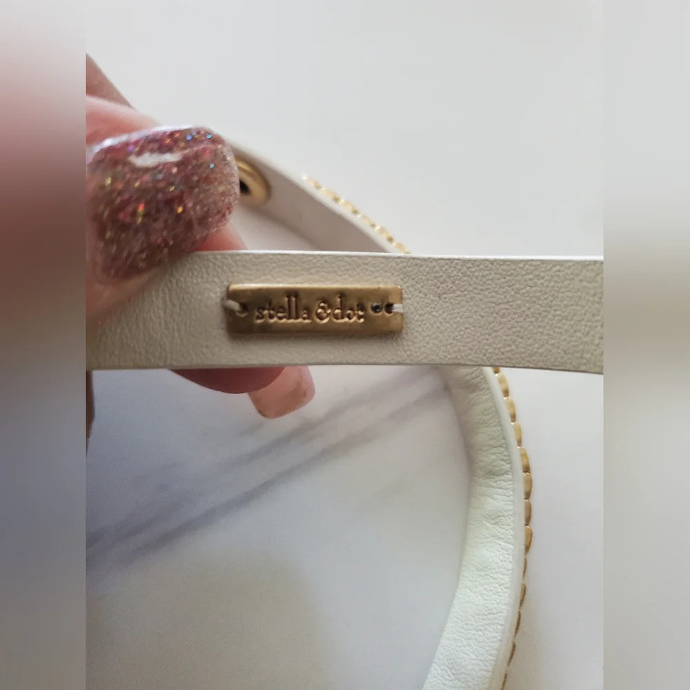 Stella & Dot Gilded Path Leather Wrap Bracelet